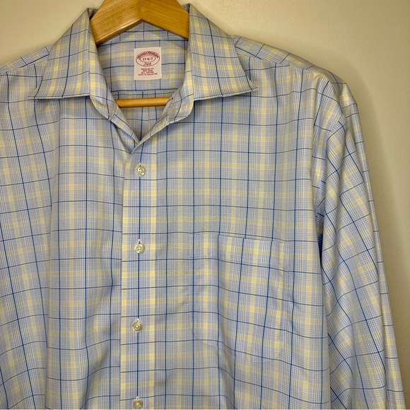 Brooks Brothers 346 Regular Fit All Cotton Blue Button Plaid Shirt 17-6/7 - Picture 8 of 8